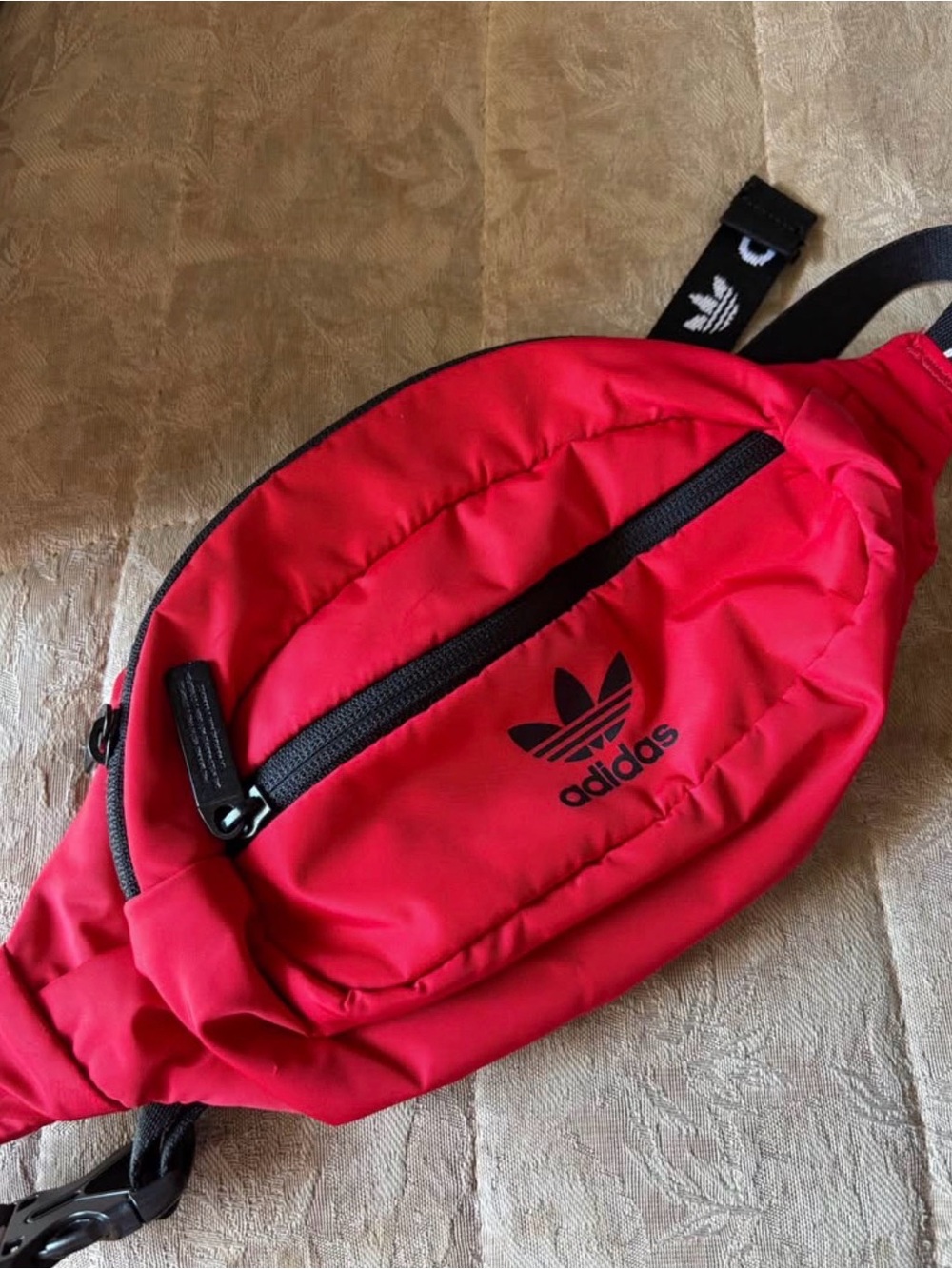 adidas Red Trefoil Belt Bag with Black Accents